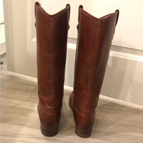 Frye Melissa Button Cognac Leather Knee High Boot - Picture 9 of 9